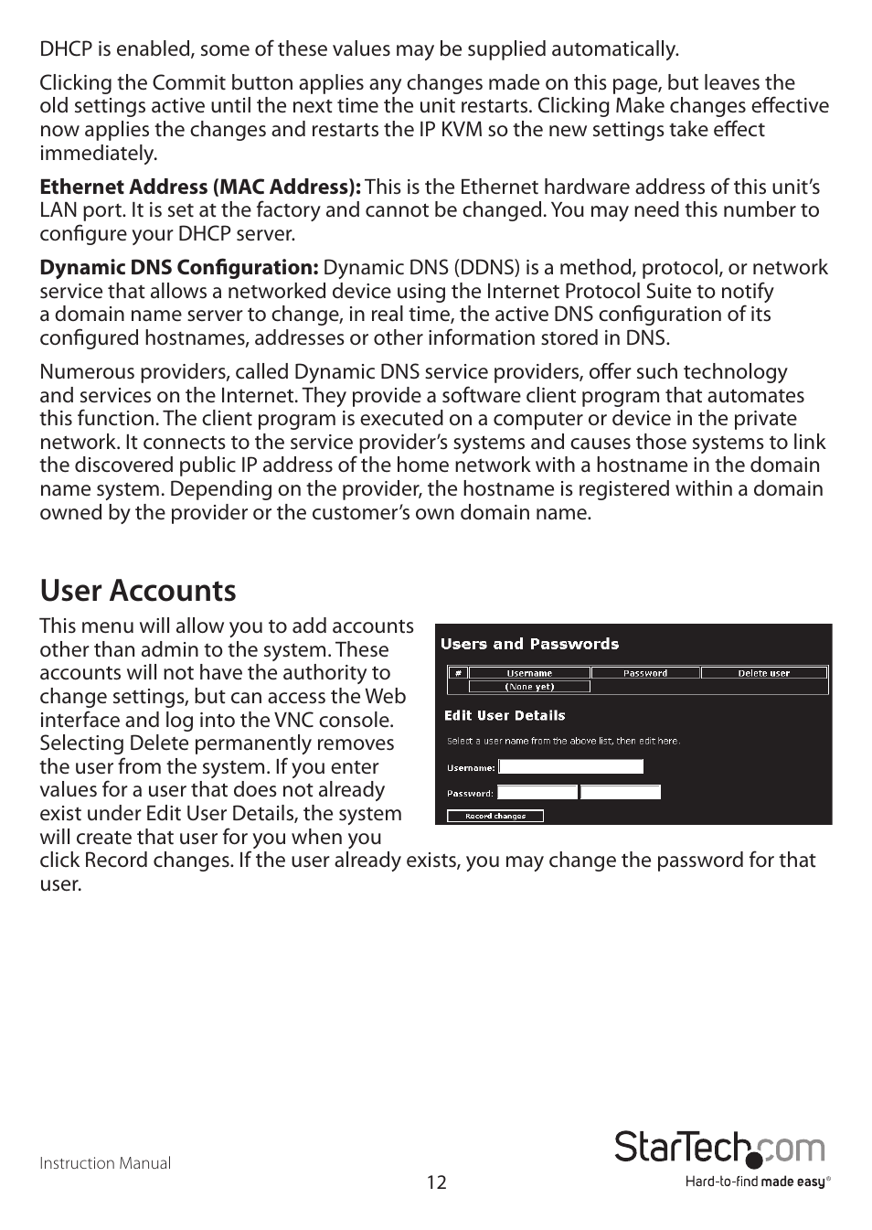 User accounts | StarTech.com STARVIEW SV441DUSBI User Manual | Page 17 / 52