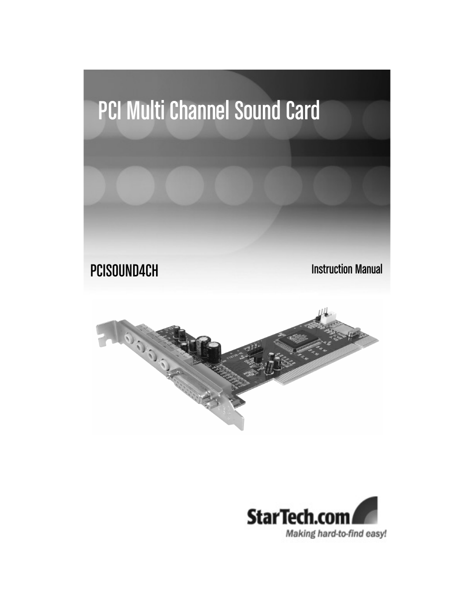StarTech.com PCISOUND4CH User Manual | 10 pages