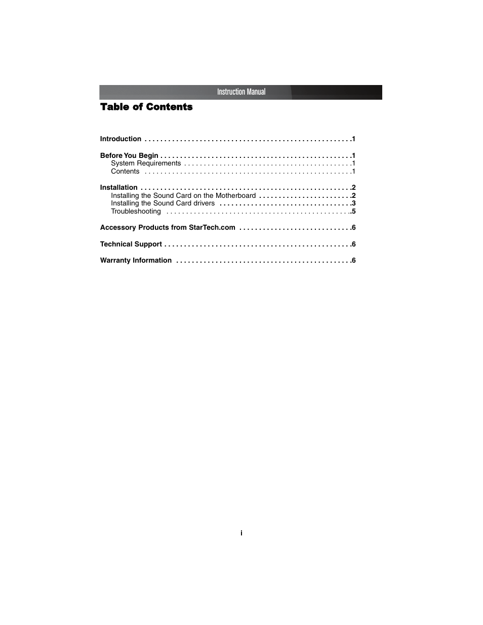 StarTech.com PCISOUND4CH User Manual | Page 3 / 10