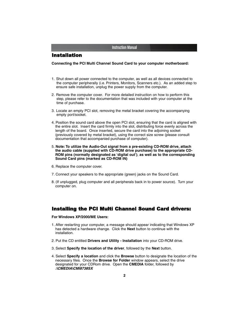 StarTech.com PCISOUND4CH User Manual | Page 5 / 10