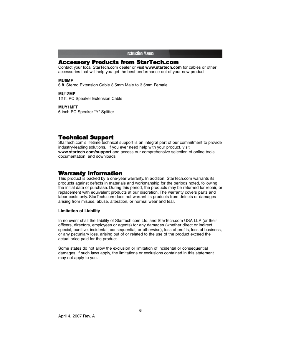 StarTech.com PCISOUND4CH User Manual | Page 9 / 10