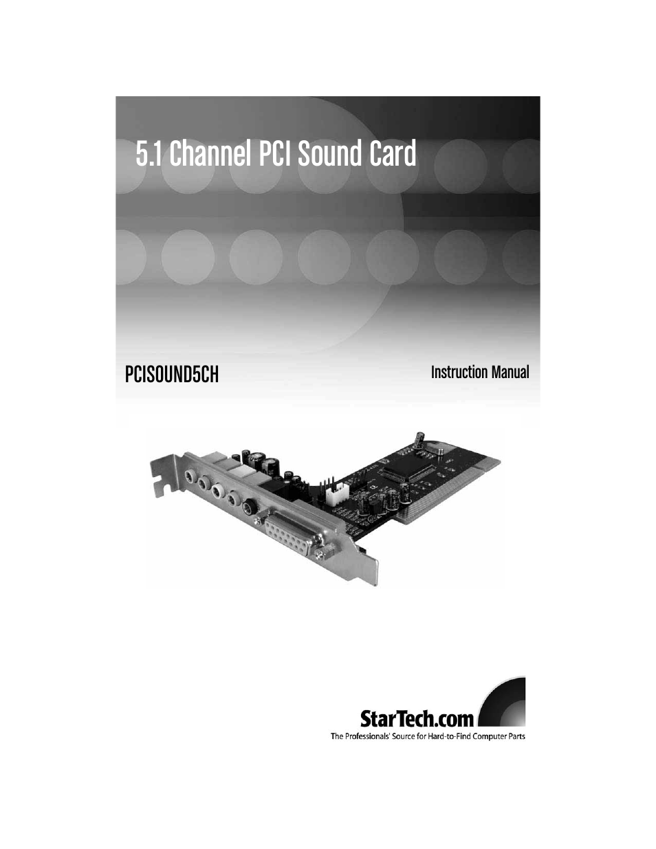 StarTech.com PCISOUND5CH User Manual | 10 pages