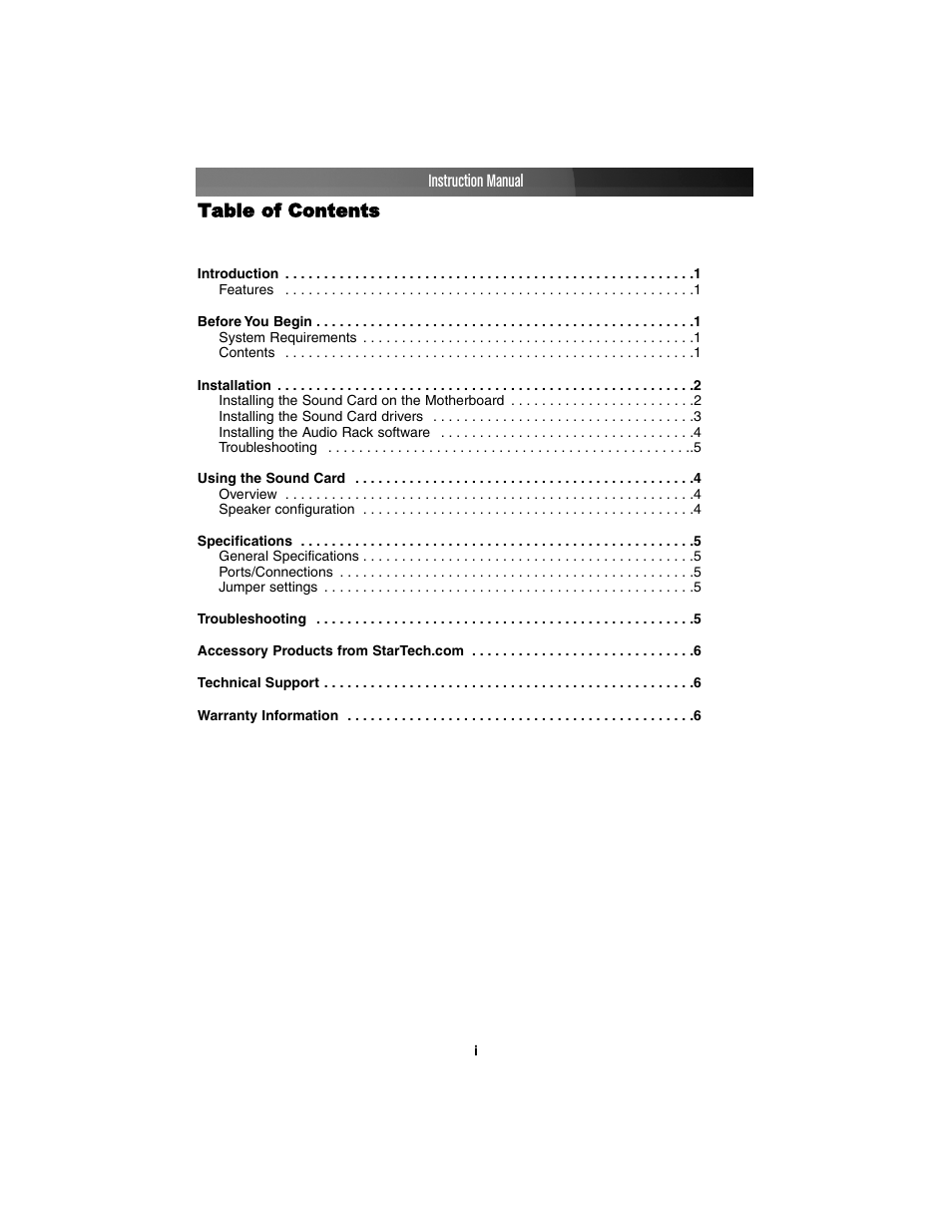 StarTech.com PCISOUND5CH User Manual | Page 3 / 10