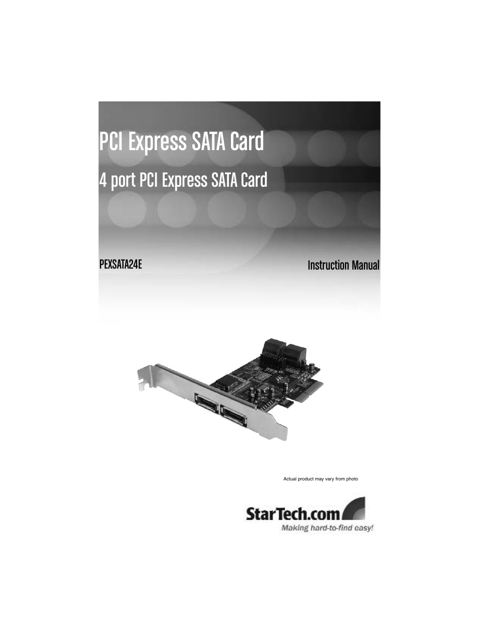 StarTech.com PCI EXPRESS PEXSATA24E User Manual | 11 pages