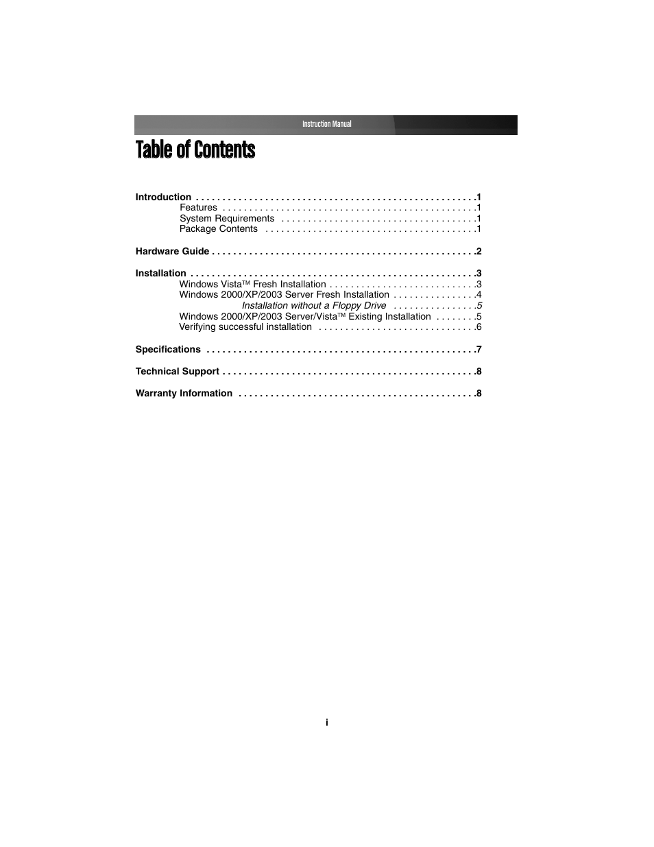 Ttaabbllee ooff ccoonntteennttss | StarTech.com PCI EXPRESS PEXSATA24E User Manual | Page 3 / 11