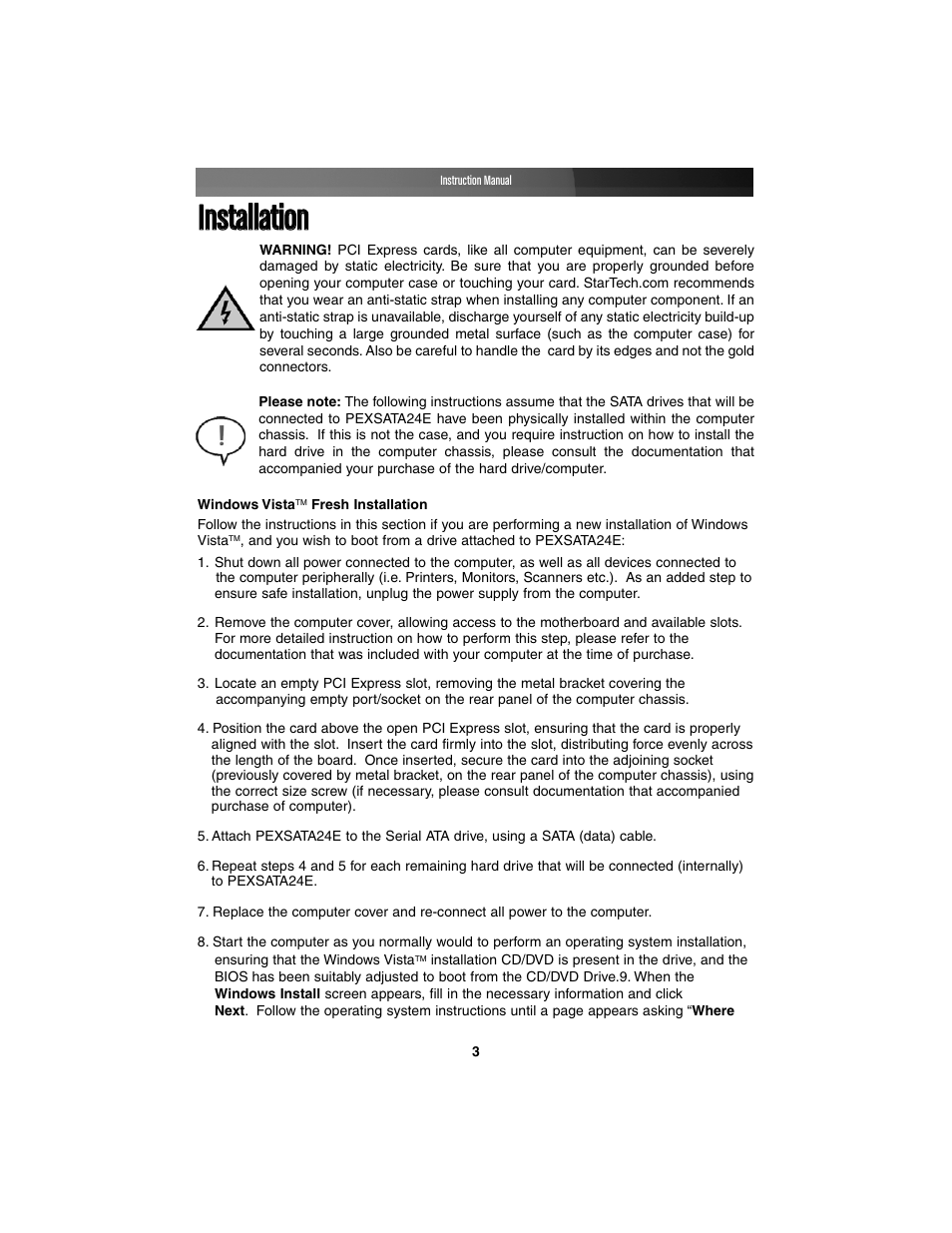 StarTech.com PCI EXPRESS PEXSATA24E User Manual | Page 6 / 11