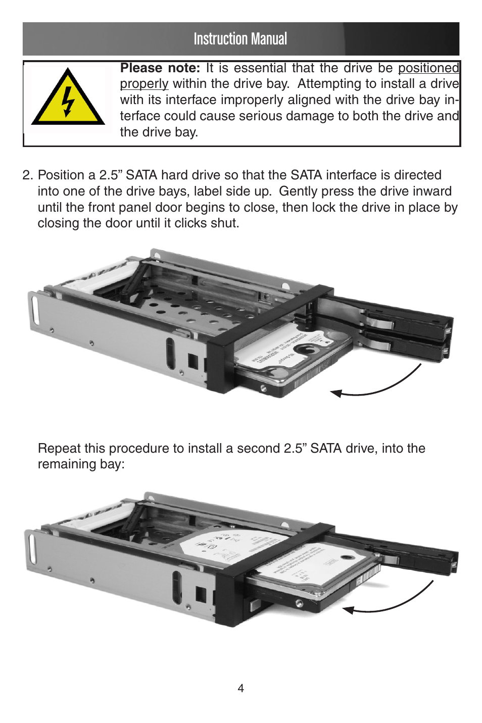 Instruction manual | StarTech.com HSB220SAT25B User Manual | Page 7 / 11