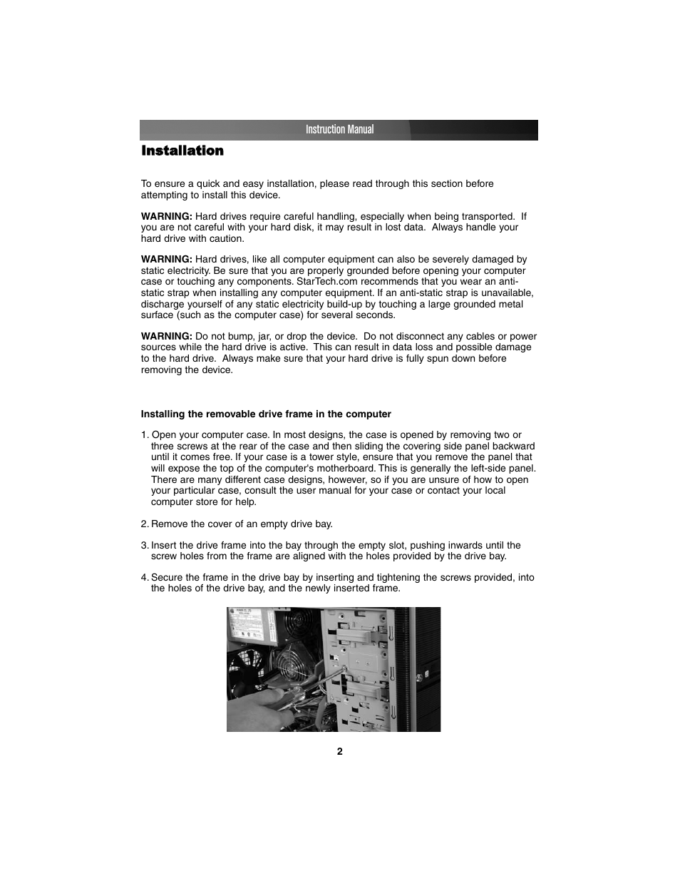 StarTech.com HSB100SATBK User Manual | Page 5 / 9