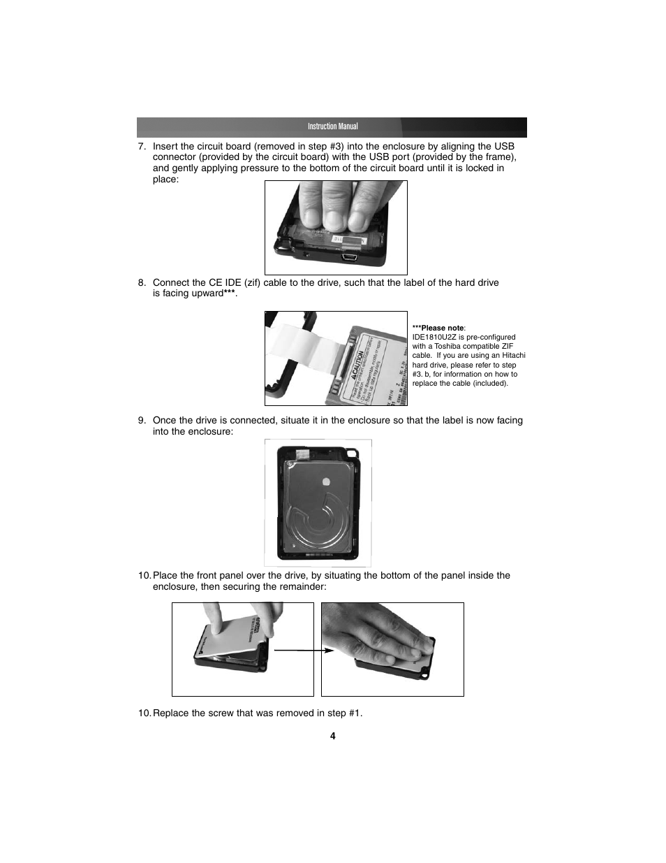 StarTech.com CE IDE HARD ENCLOSURE IDE1810U2Z User Manual | Page 7 / 10