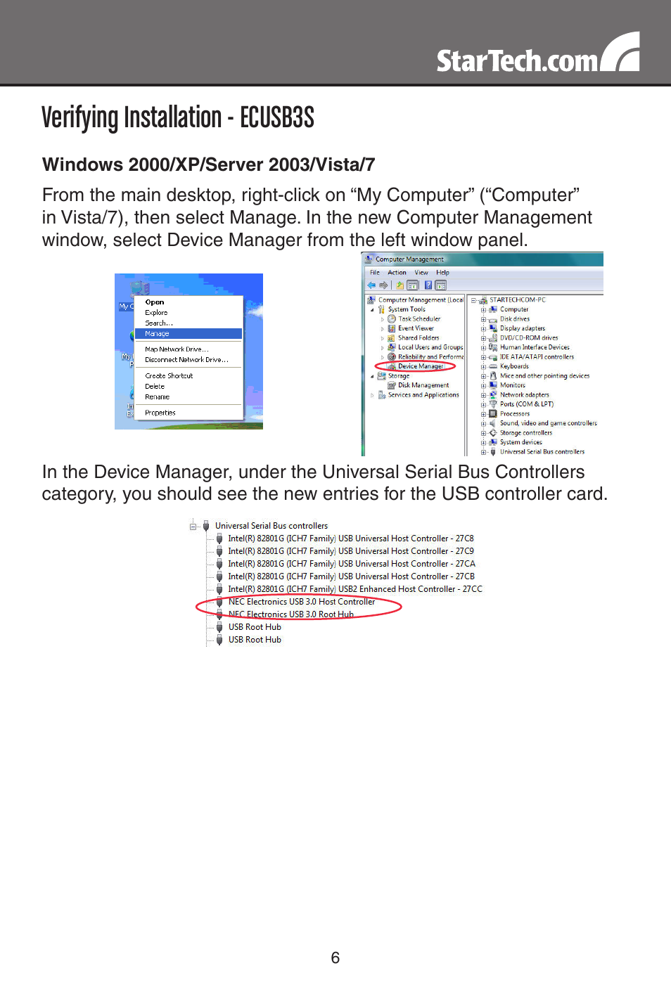 Verifying installation - ecusb3s | StarTech.com SATDOCKU3S User Manual | Page 9 / 15