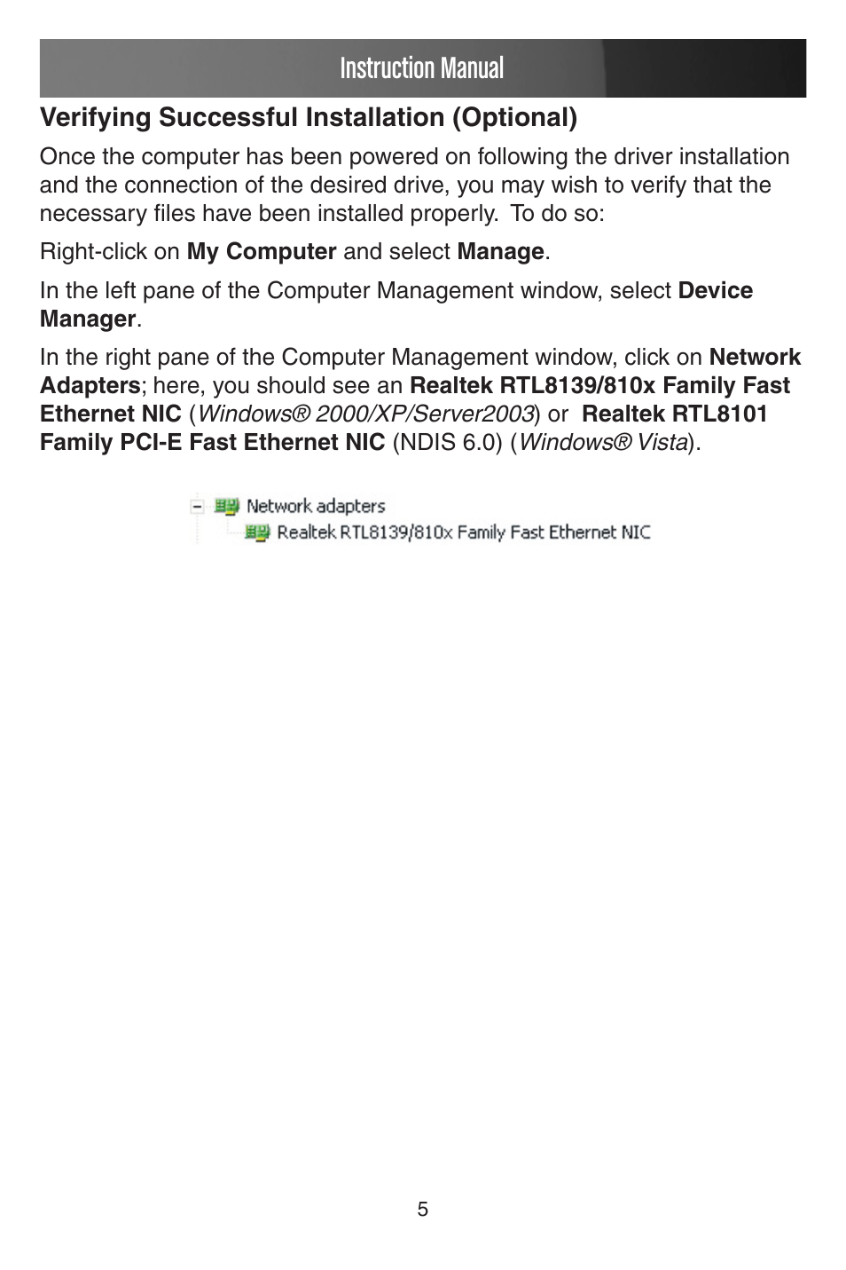 Instruction manual | StarTech.com PCI EXPRESS 10/100 PEX100S User Manual | Page 8 / 11