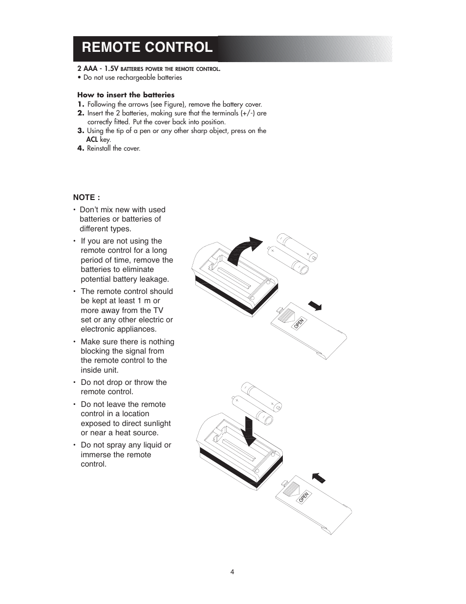 Remote control | Sunrise Global 13-05024 User Manual | Page 5 / 24