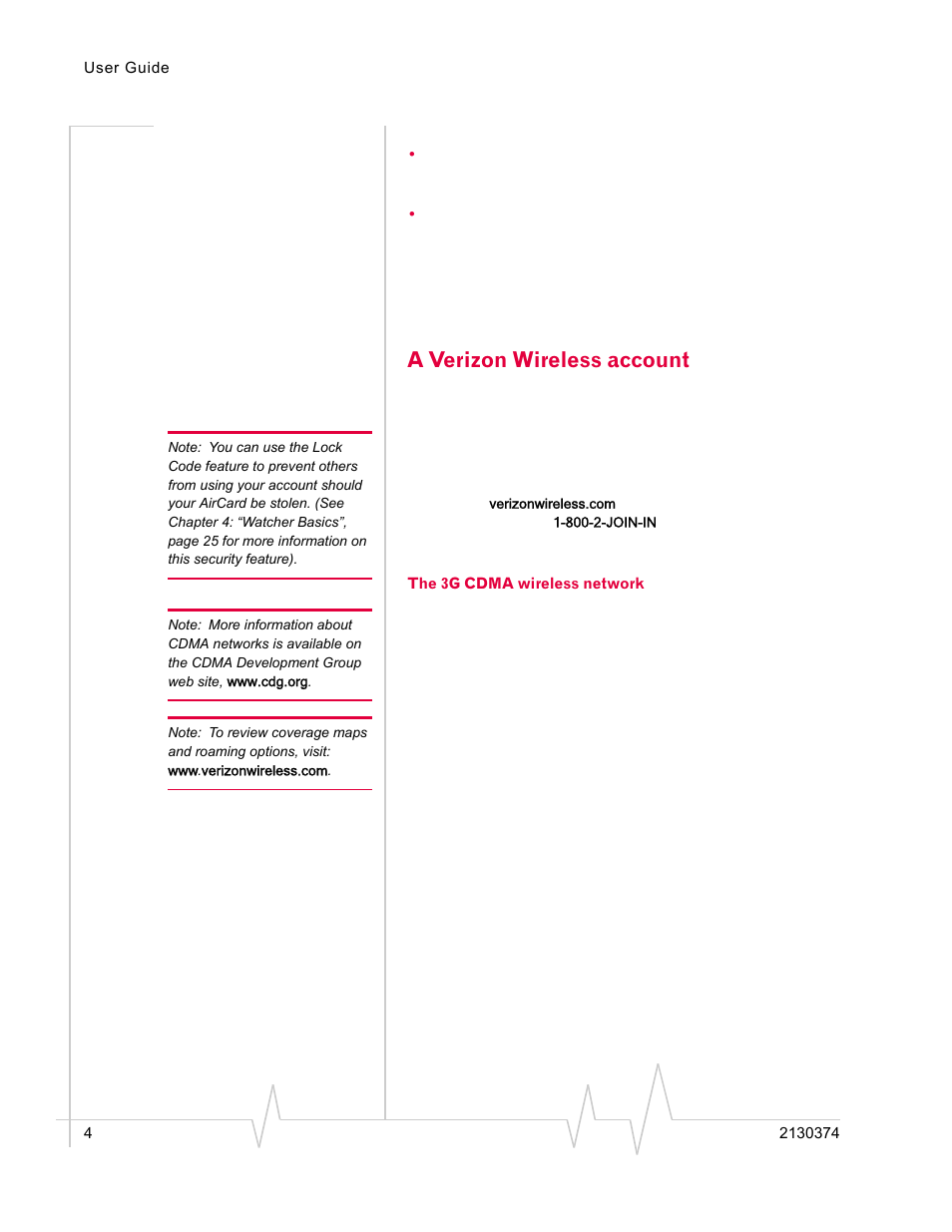 A verizon wireless account | Standers 580 User Manual | Page 12 / 62