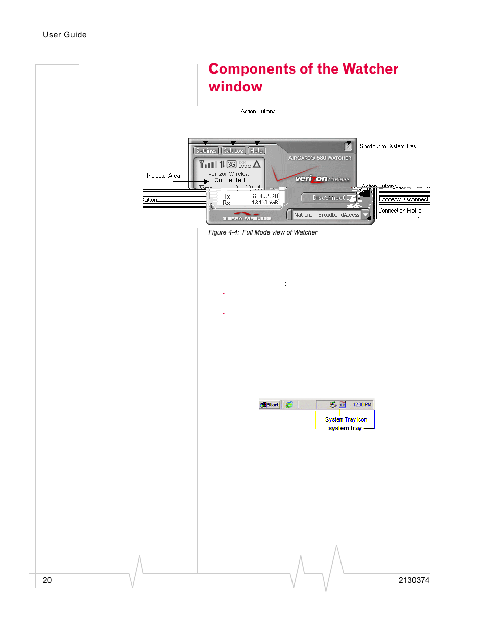 Components of the watcher window | Standers 580 User Manual | Page 28 / 62
