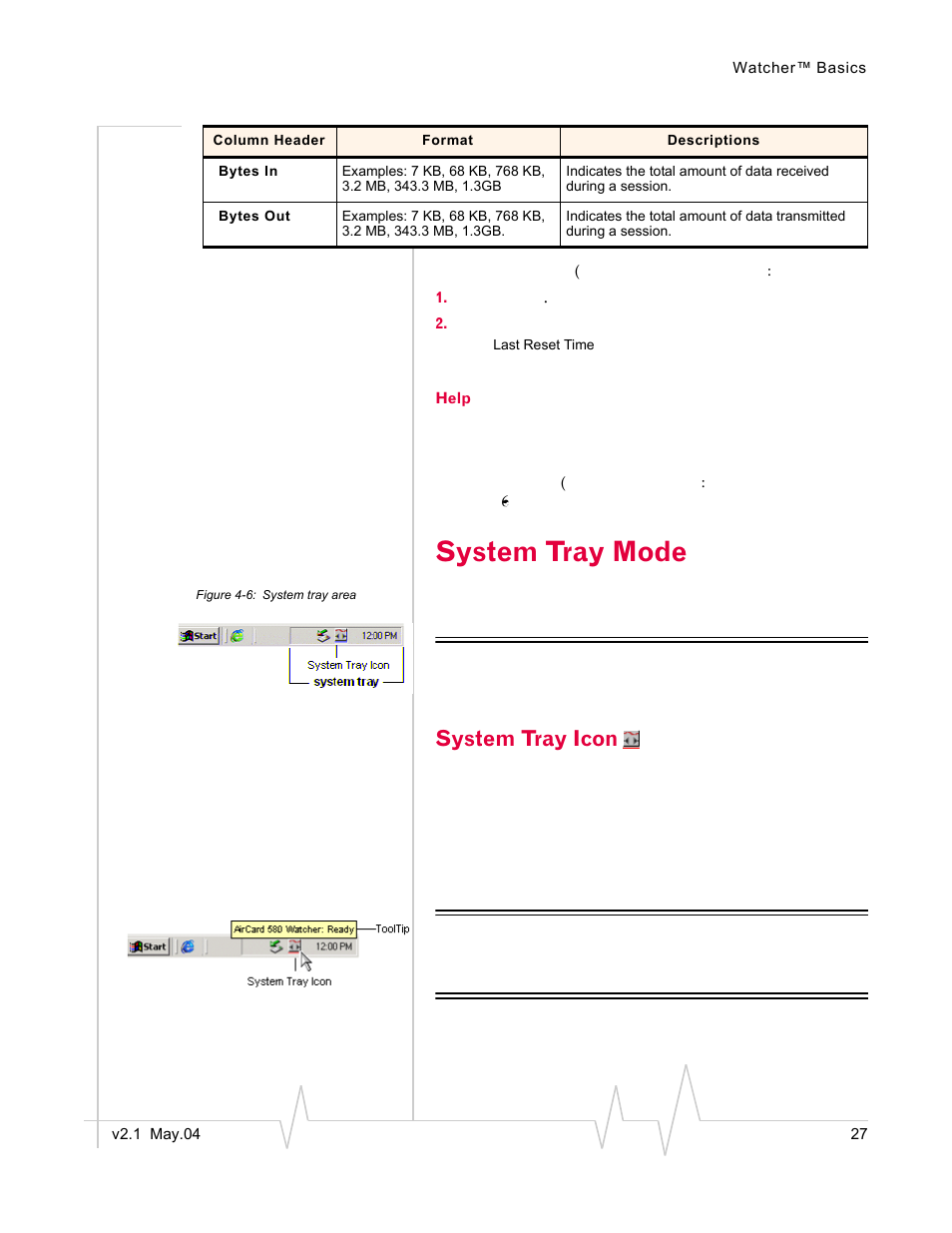 System tray mode, System tray icon | Standers 580 User Manual | Page 35 / 62