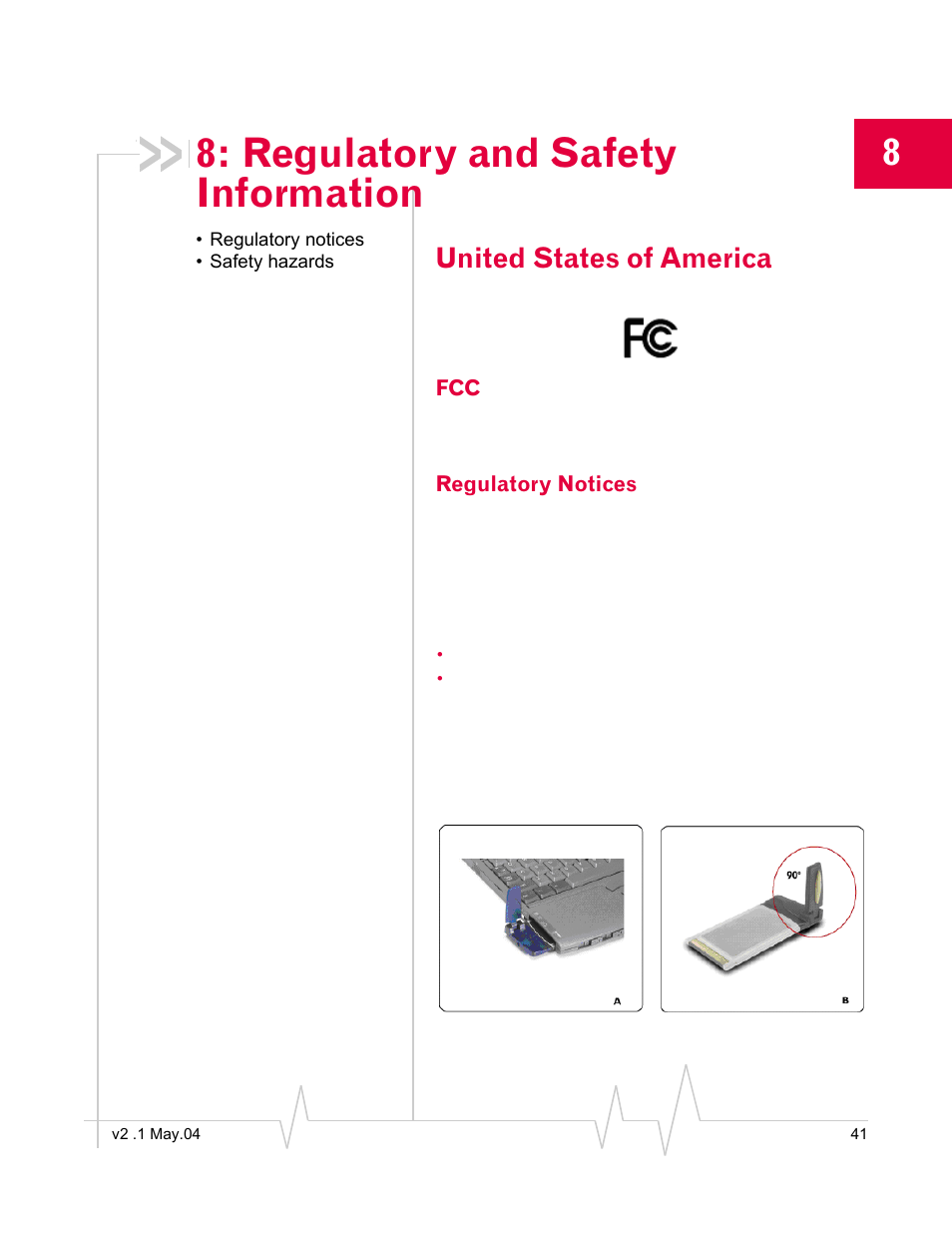 Regulatory and safety information, Regulatory notices, Safety hazards | United states of america | Standers 580 User Manual | Page 49 / 62
