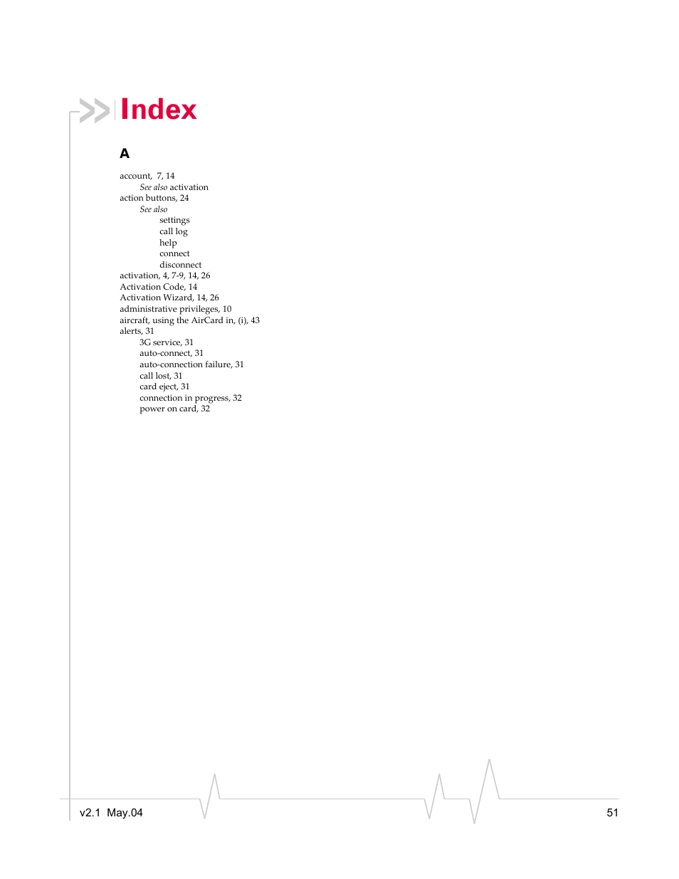 Index | Standers 580 User Manual | Page 59 / 62