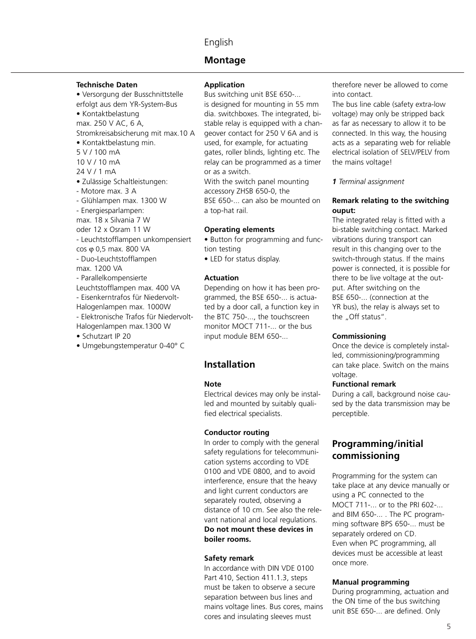 SSS SIEDLE BSE 650-0 User Manual | Page 6 / 9