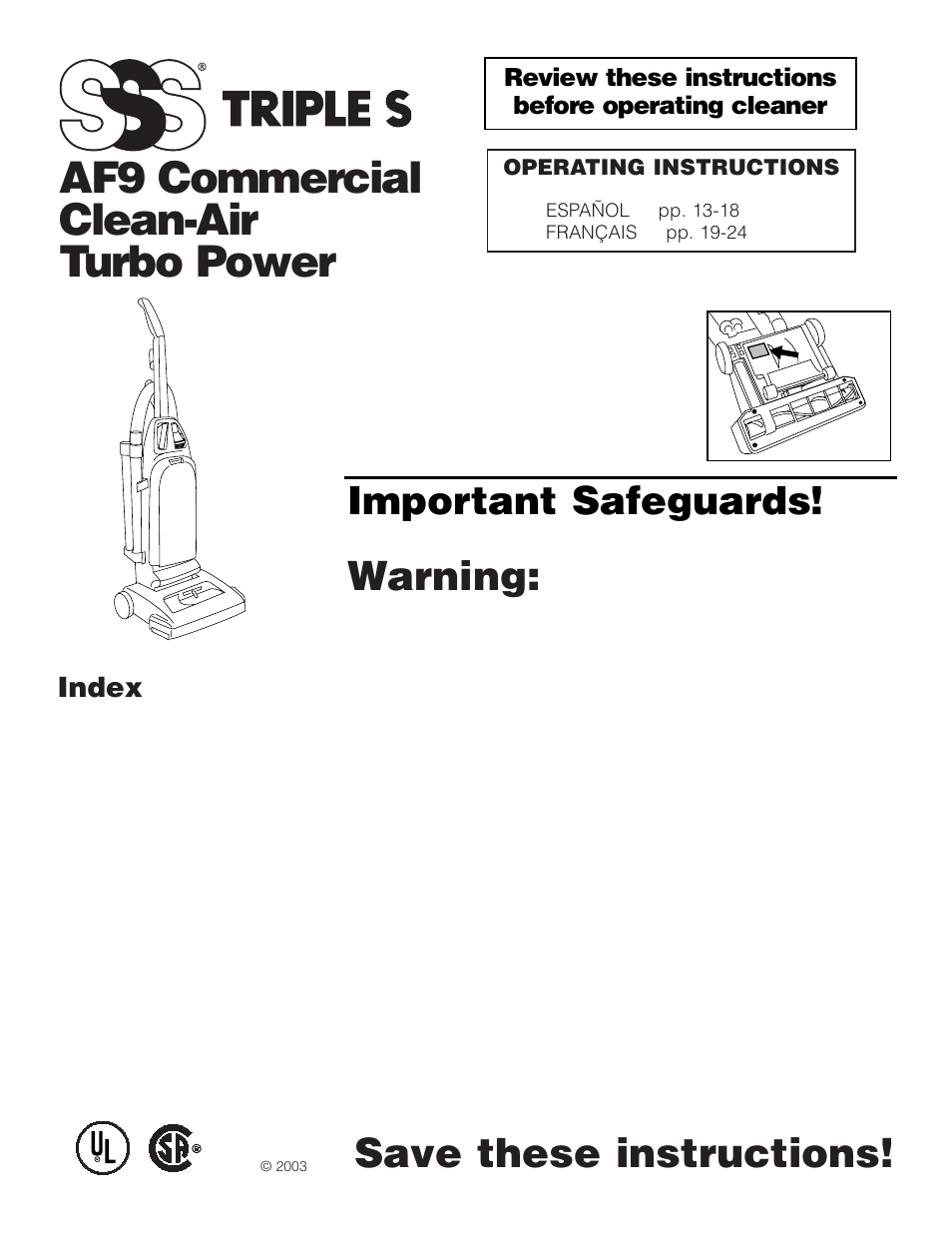 SSS AF9 User Manual | 24 pages