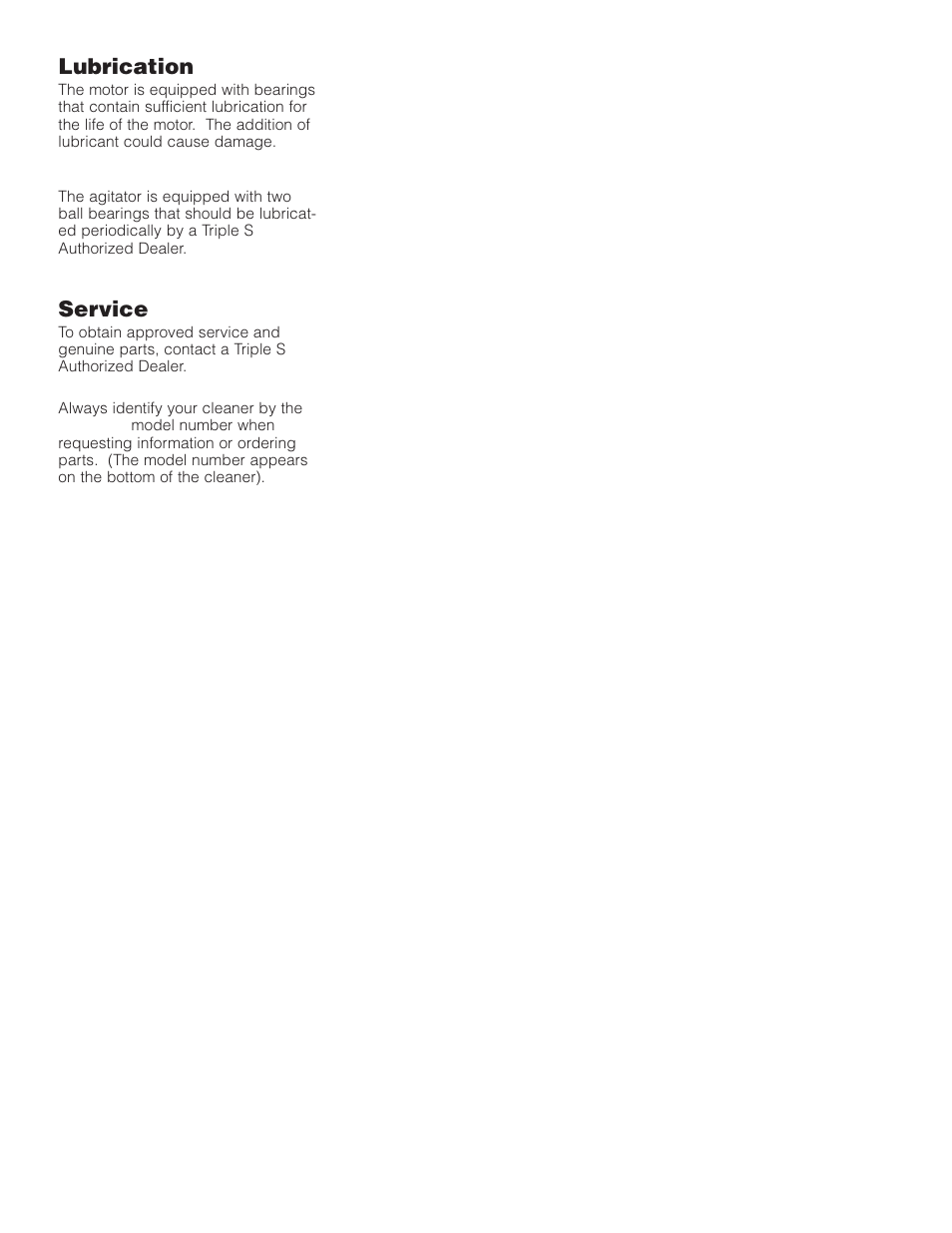 Lubrication, Service | SSS AF9 User Manual | Page 12 / 24