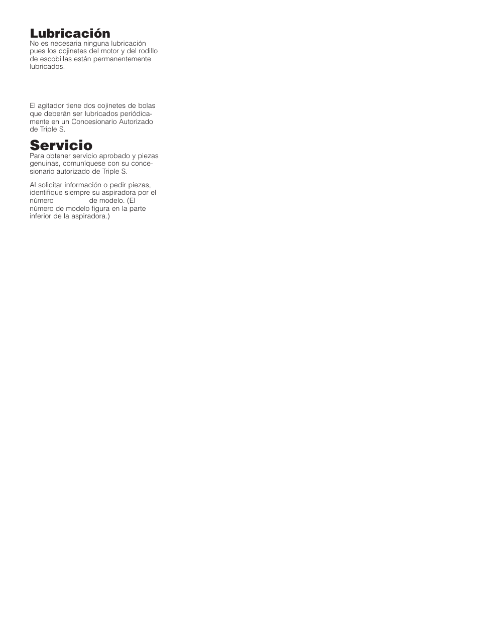 Servicio, Lubricación | SSS AF9 User Manual | Page 18 / 24