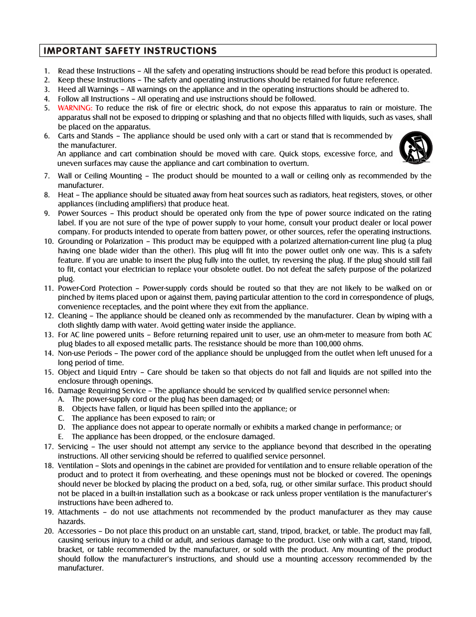 Important safety instructions | Stanton T.5O User Manual | Page 2 / 10