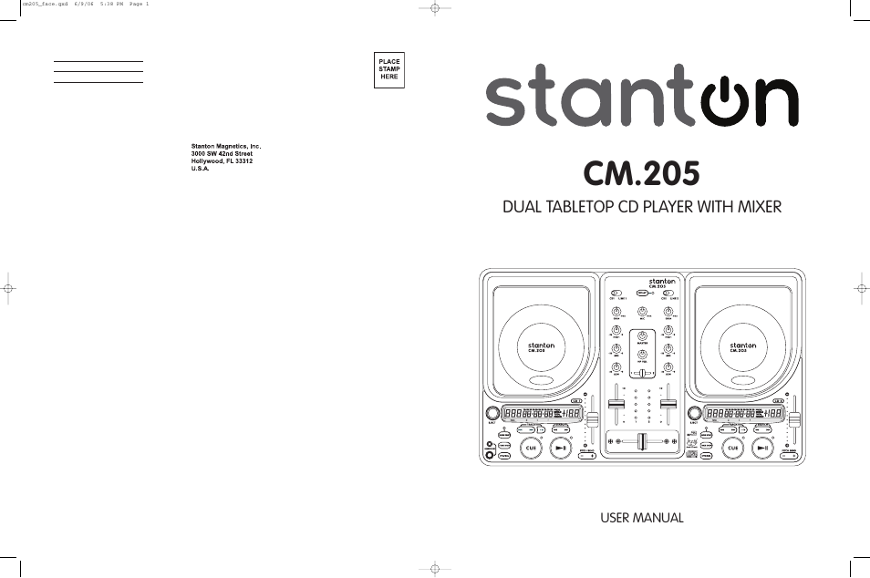 Stanton CM.205 User Manual | 10 pages