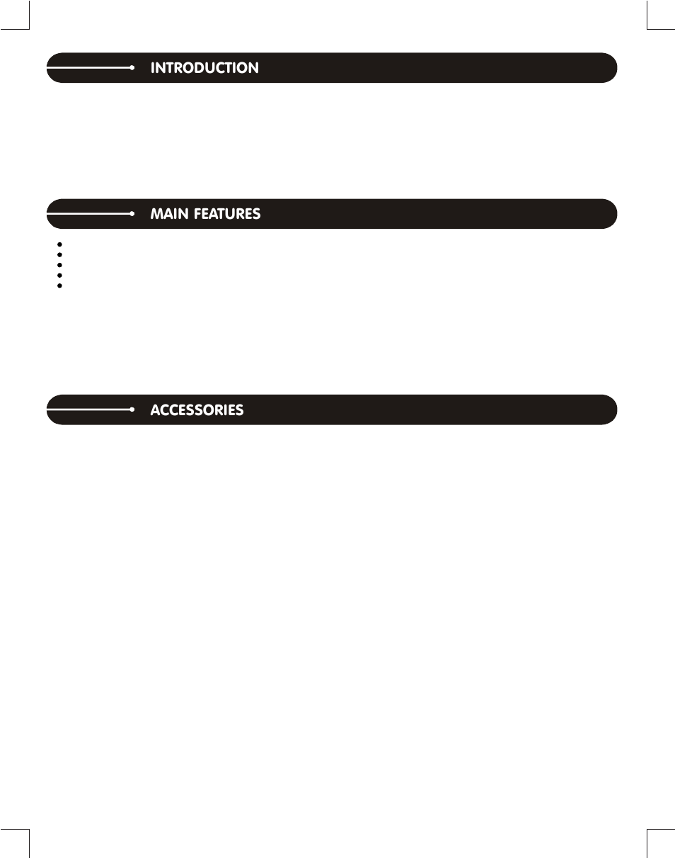 Introduction, Main features, Accessories | Introduction main features accessories | Stanton M.212 User Manual | Page 3 / 8