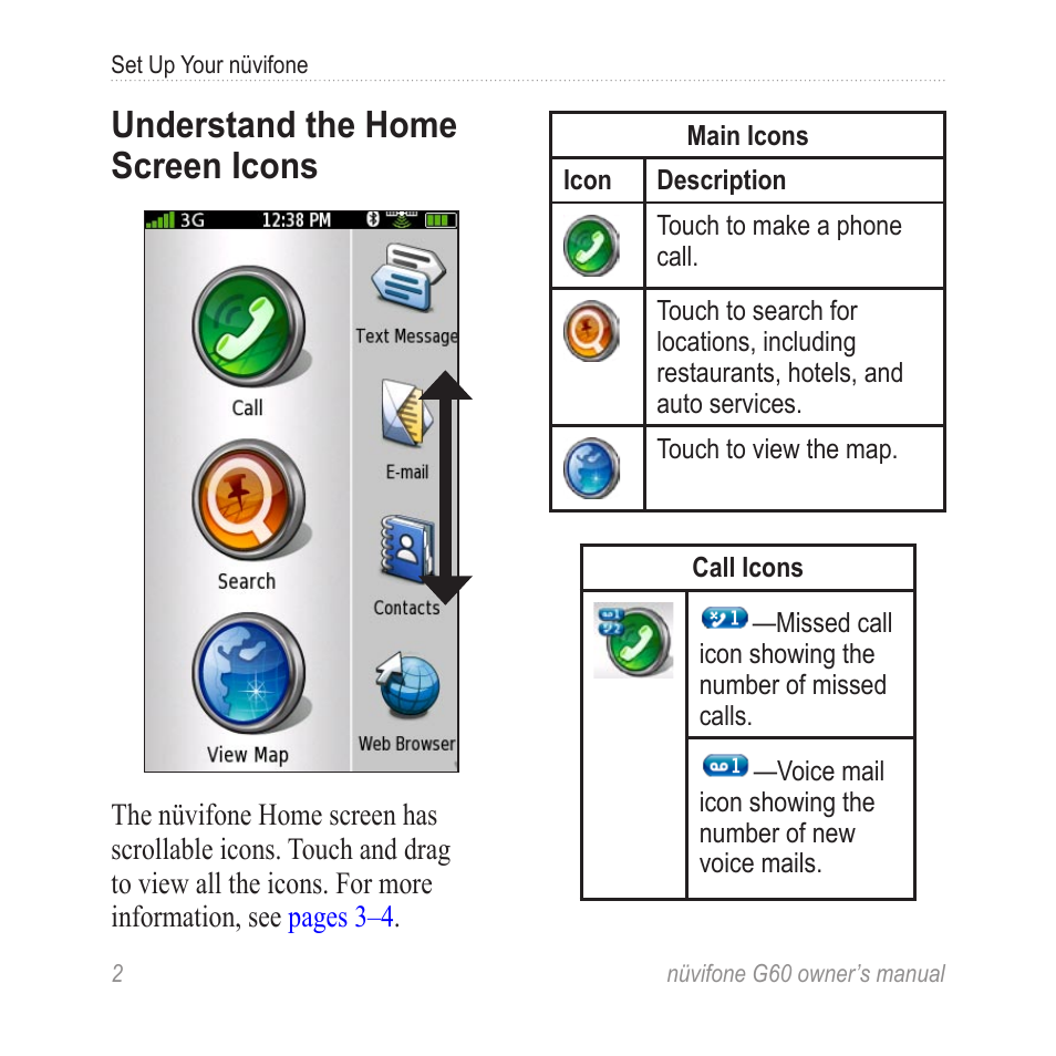 Understand the home screen icons, Understand the home screen, Icons | Asus G60 User Manual | Page 10 / 100