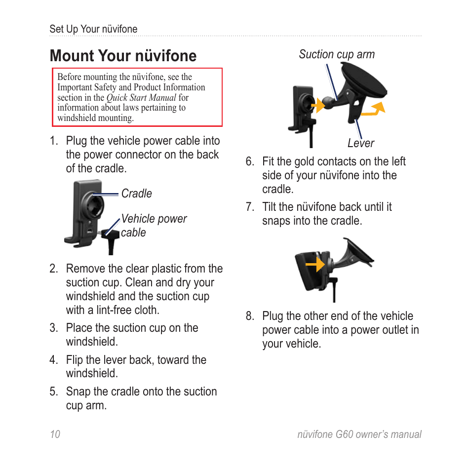 Mount your nüvifone | Asus G60 User Manual | Page 18 / 100