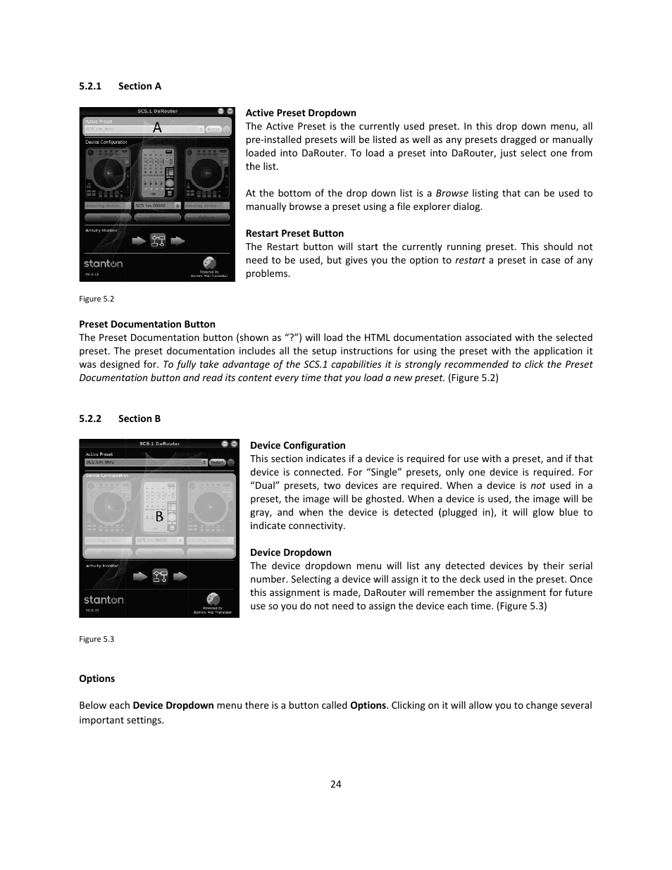 1 section a, 2 section b, Section a | Section b | Stanton Deck Control Surface SCS.1d User Manual | Page 27 / 51