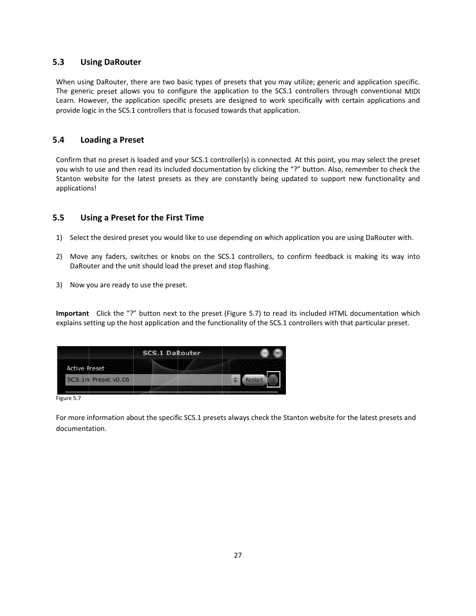 3 using darouter, 4 loading a preset, 5 using a preset for the first time | Using darouter, Loading a preset, Using a preset for the first time | Stanton Deck Control Surface SCS.1d User Manual | Page 30 / 51