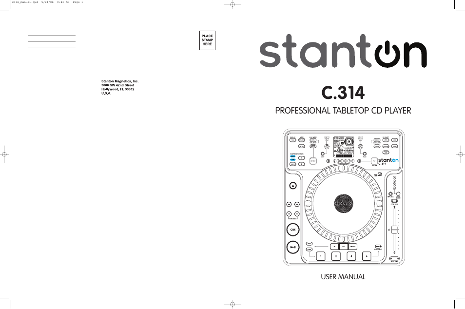 Stanton C.314 User Manual | 14 pages