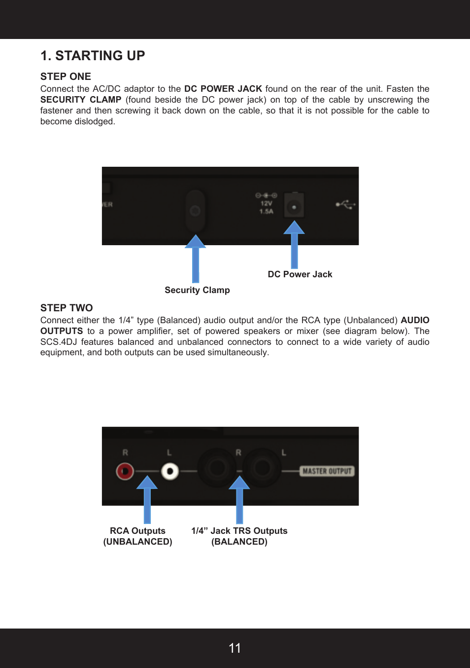 Starting up | Stanton SCS.4DJ User Manual | Page 10 / 64