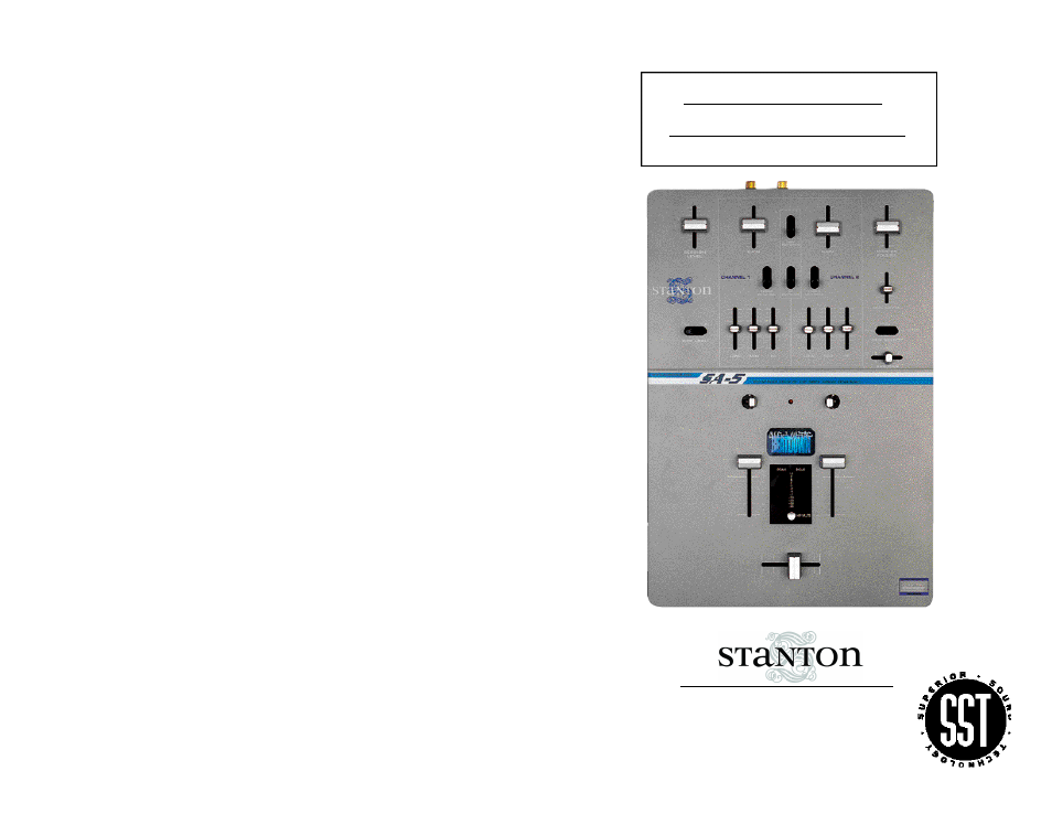 Stanton SA-5 User Manual | 6 pages