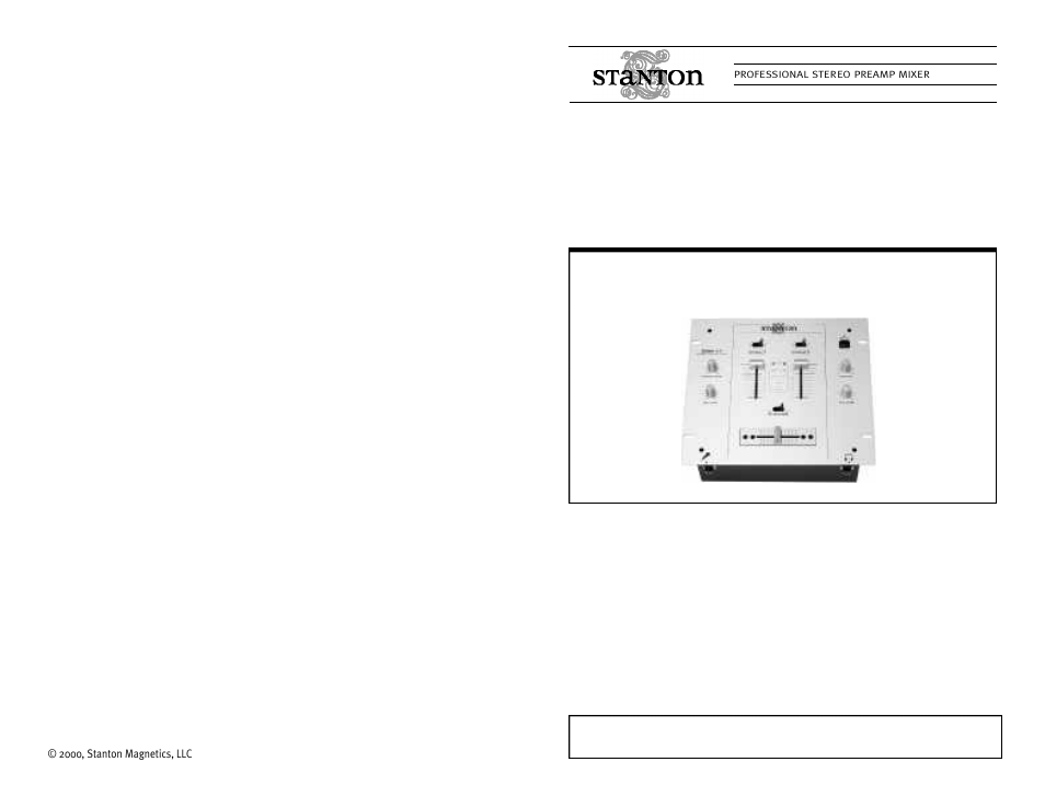 Stanton ESM-11 User Manual | 4 pages