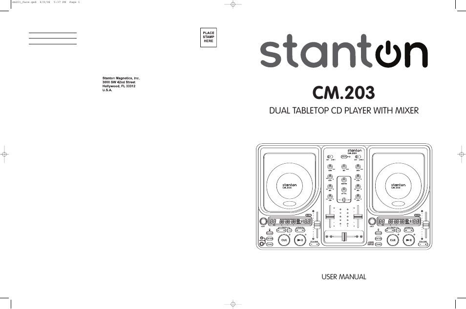 Stanton CM.203 User Manual | 10 pages