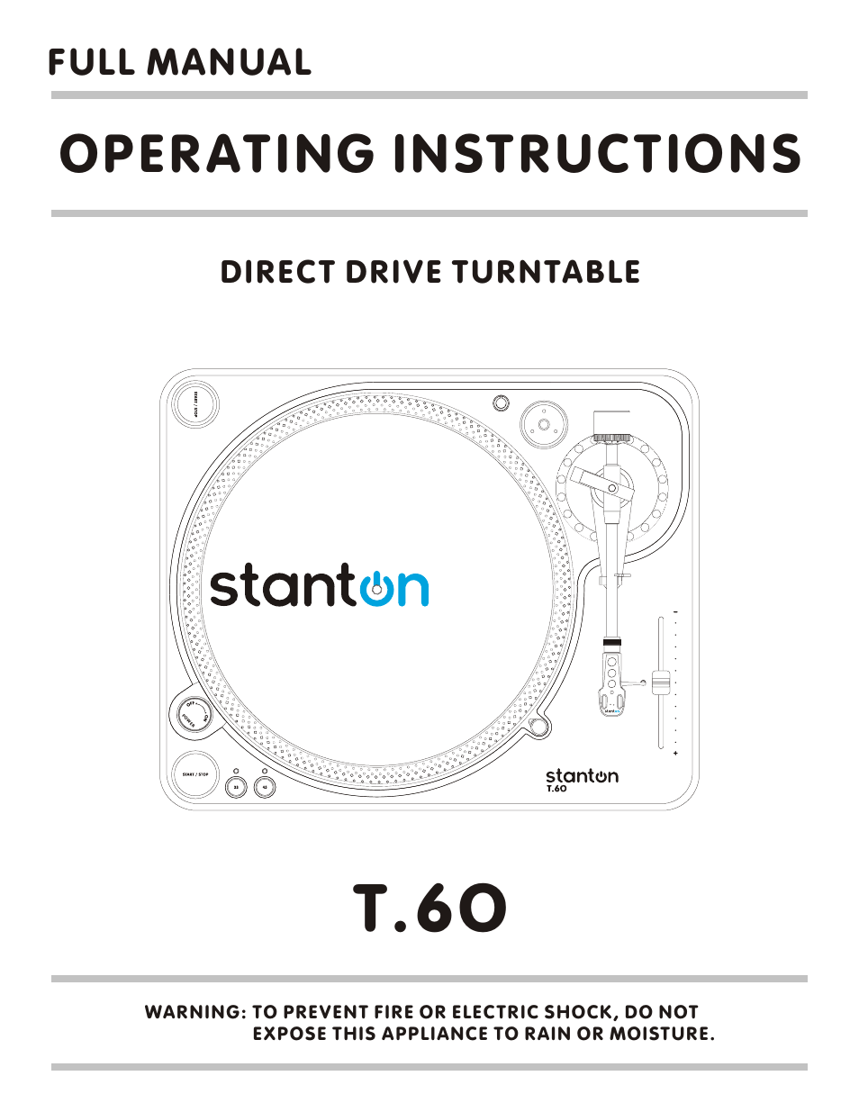 Stanton T.60 User Manual | 10 pages