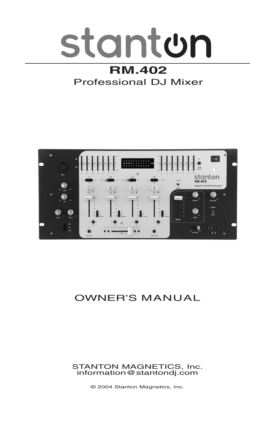 Stanton RM-402 User Manual | 12 pages