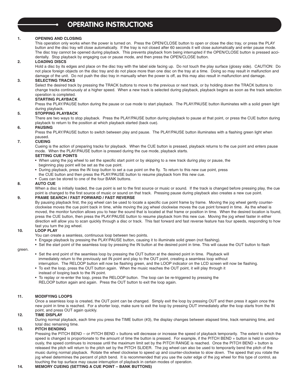 Operating instructions | Stanton C.303 User Manual | Page 7 / 10