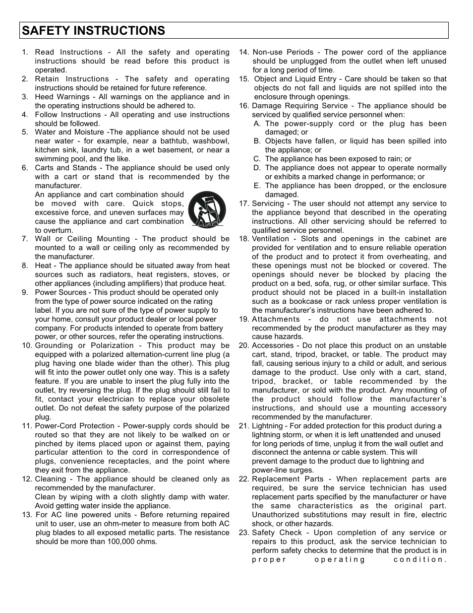 Safety instructions | Stanton C-500 User Manual | Page 3 / 12