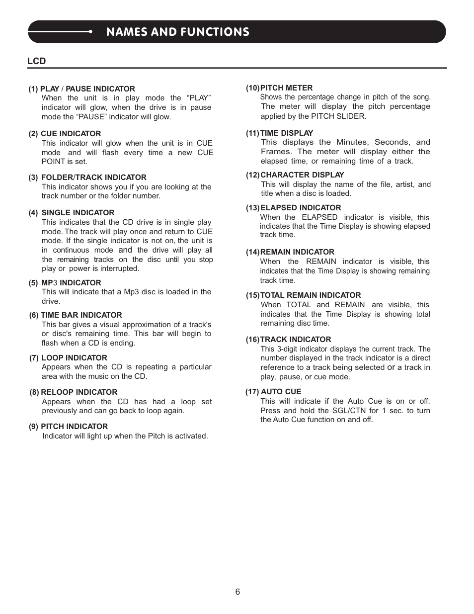 頁面 7, Names and functions | Stanton C.402 User Manual | Page 7 / 12
