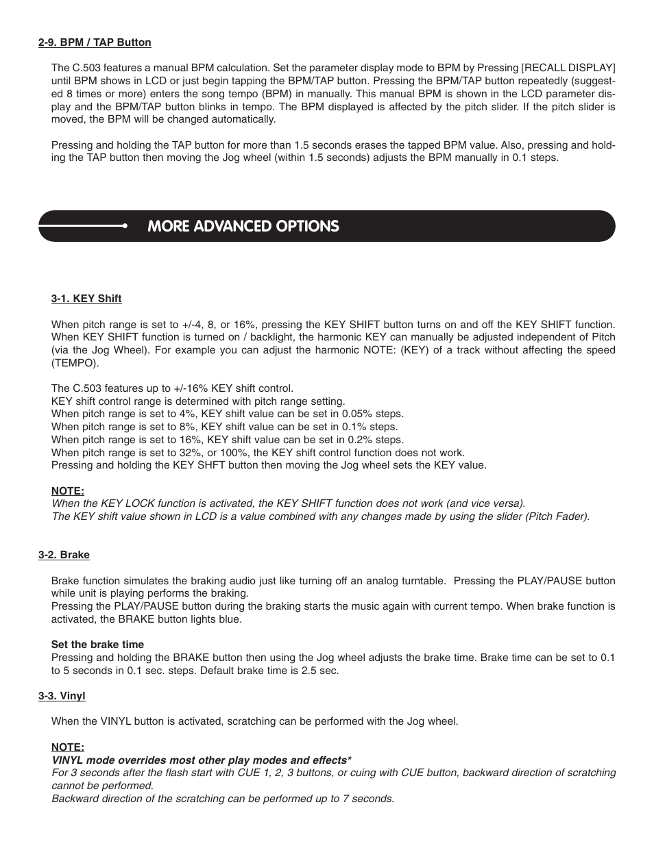 More advanced options | Stanton C.503 User Manual | Page 14 / 22