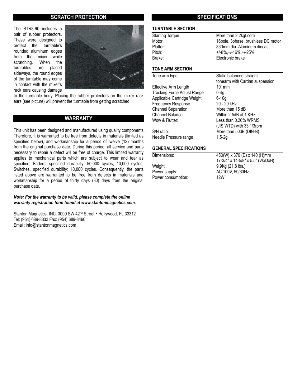 Stanton STR8-90 User Manual | Page 4 / 4
