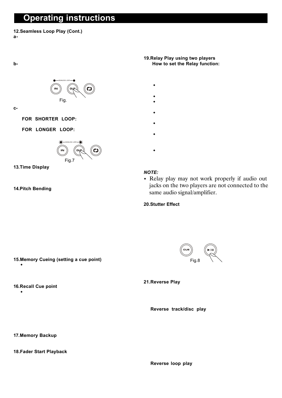 Operating instructions | Stanton S-450 User Manual | Page 10 / 12