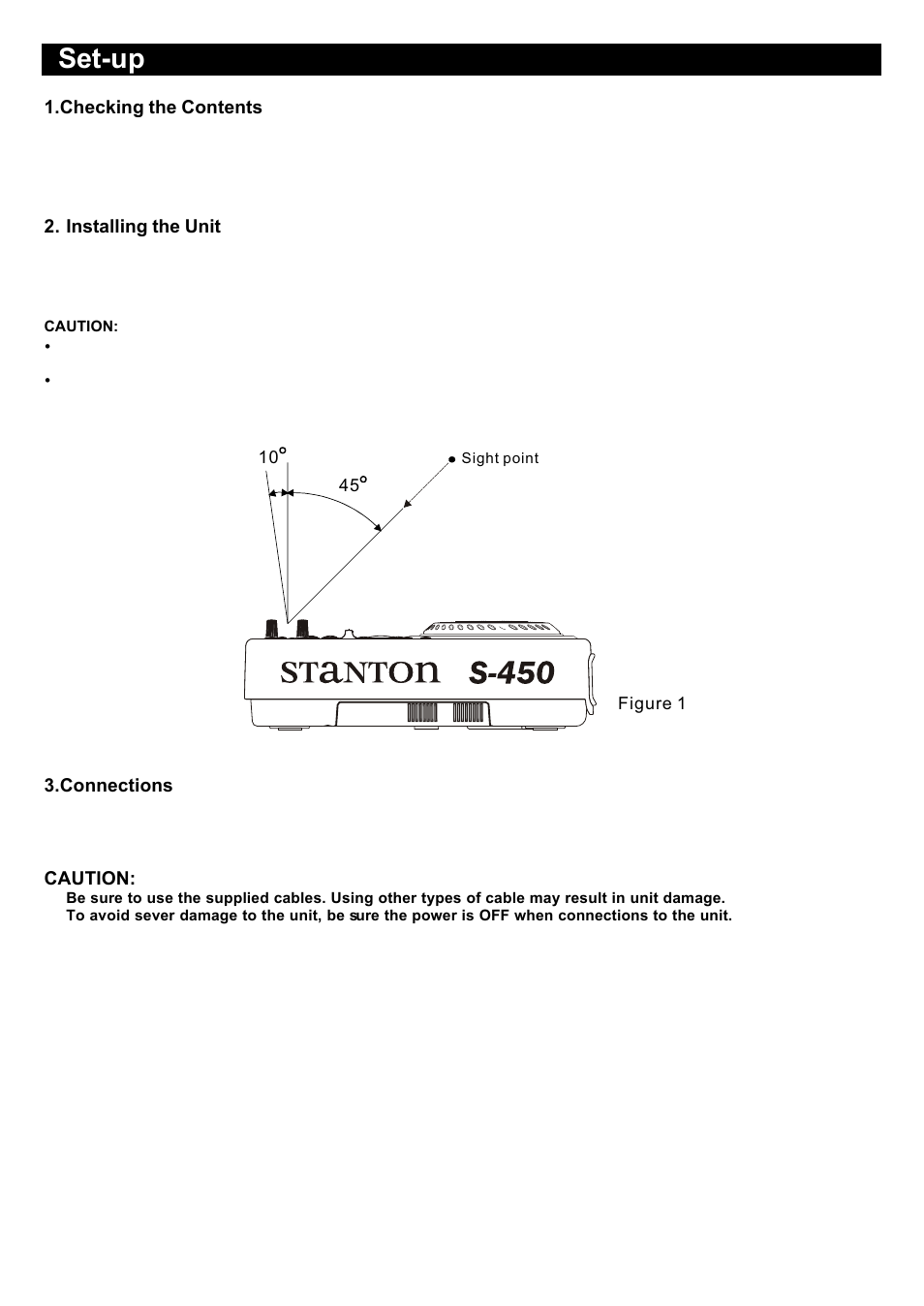 Set-up | Stanton S-450 User Manual | Page 8 / 12