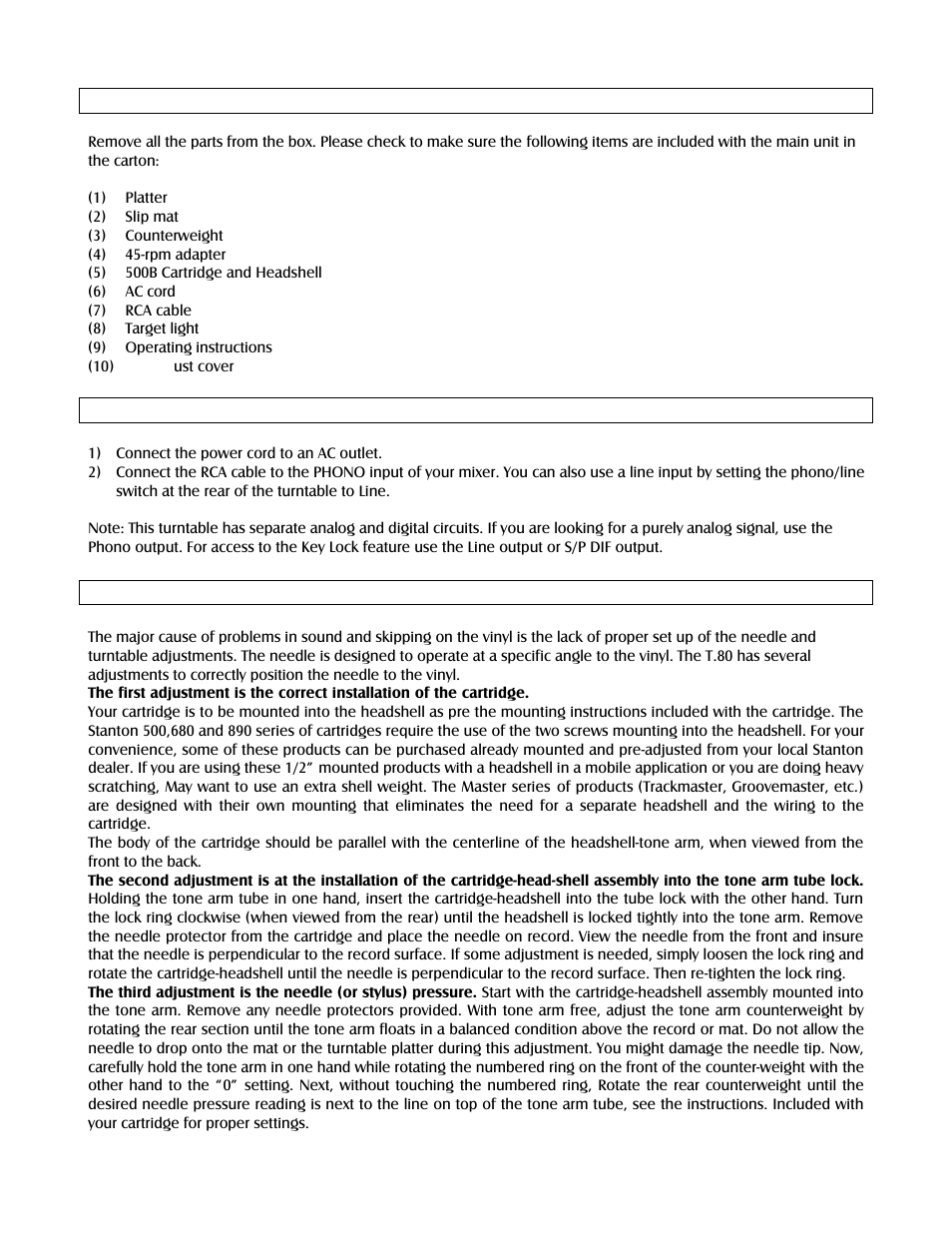 Stanton T.8O User Manual | Page 4 / 11