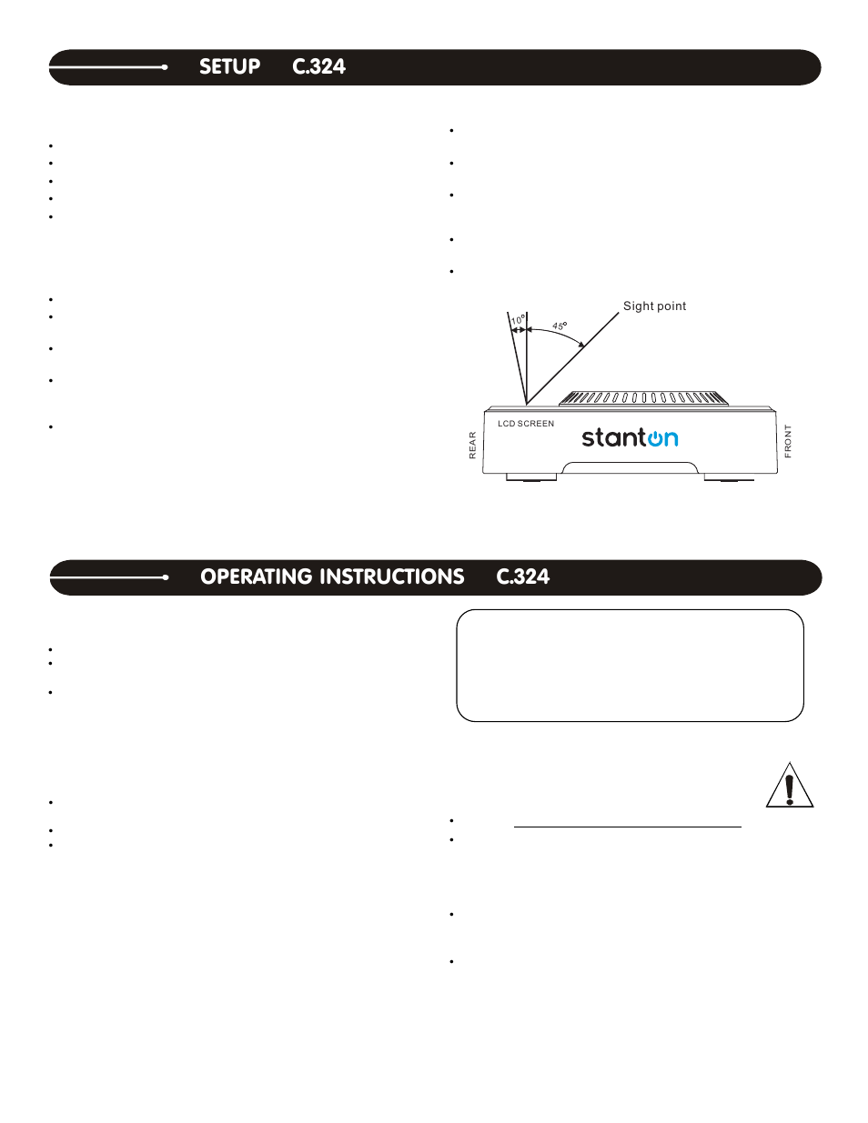 Setup c.324, Operating instructions c.324 | Stanton DIGIPAK PRO.V4 User Manual | Page 10 / 16