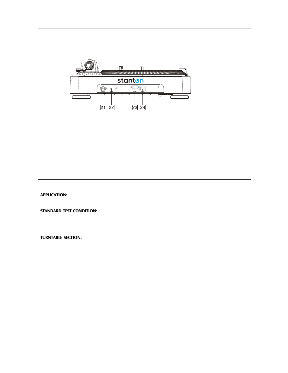 Part names and functions specifications | Stanton T.12O User Manual | Page 7 / 11