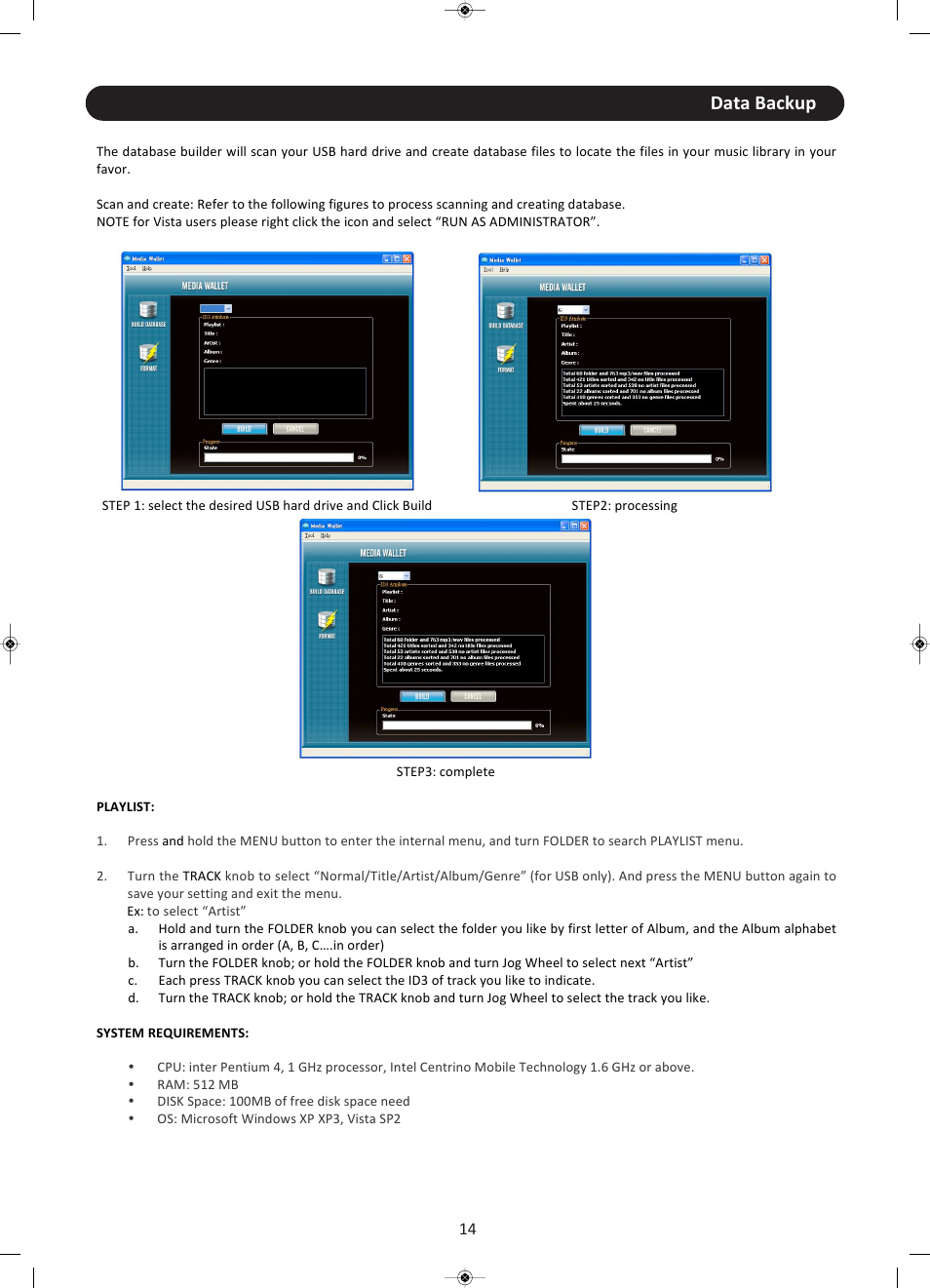 Data backup | Stanton CMP.800 User Manual | Page 15 / 21